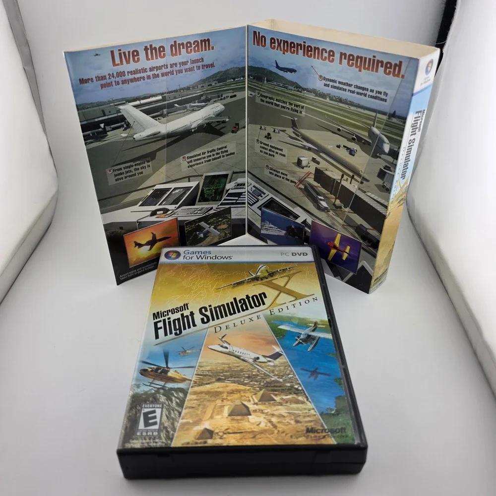 Microsoft Flight‎ Simulator X Deluxe Edition PC DVD Windows Gold Good Nostalgia